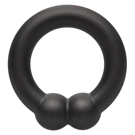 Schwarzer silikonring mit zwei runden kugeln unten calexotics alpha muscle ring schwarz