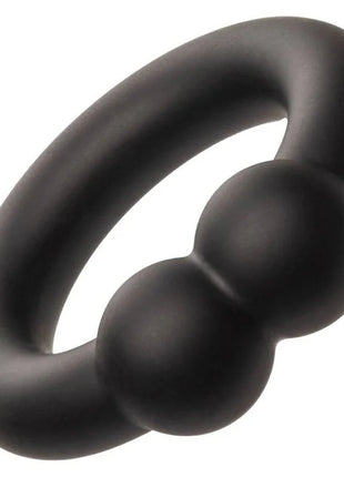 Schwarzer silikonring mit drei abgerundeten kugeln calexotics alpha muscle ring schwarz