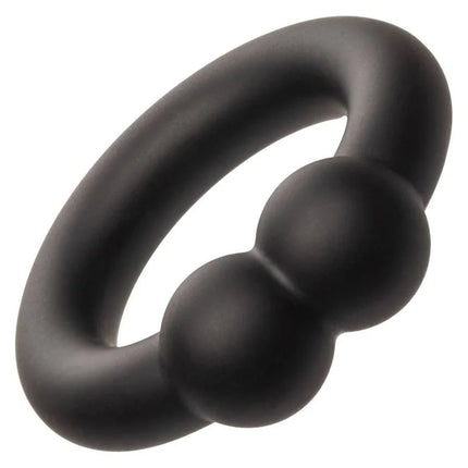 Schwarzer silikonring mit drei abgerundeten kugeln calexotics alpha muscle ring schwarz