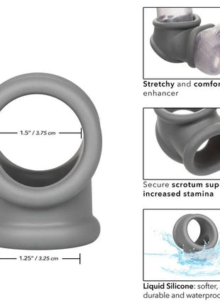 CALEXOTICS - ALPHA PRECISION RING GRAU - Penisring ohne Vibration