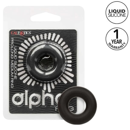 CALEXOTICS - ALPHA PROLONG MEDIUM RING SCHWARZ - Penisring ohne Vibration