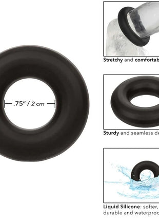 CALEXOTICS - ALPHA PROLONG MEDIUM RING SCHWARZ - Penisring ohne Vibration