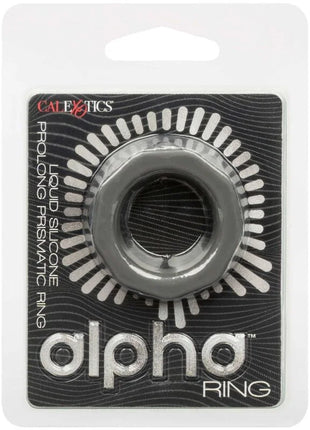 Alpha prolong prismatischer ring grau calexotics schwarzer silikonring mit glänzendem finish und prismatischem design