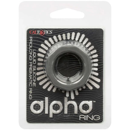 Alpha prolong prismatischer ring grau calexotics schwarzer silikonring mit glänzendem finish und prismatischem design