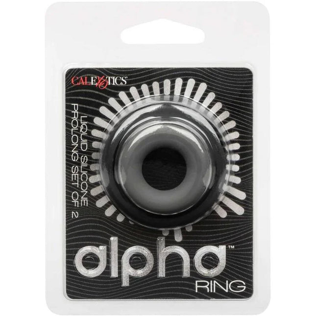 CALEXOTICS - ALPHA PROLONG SET MIT 2 RINGEN GRAU - Penisring ohne Vibration