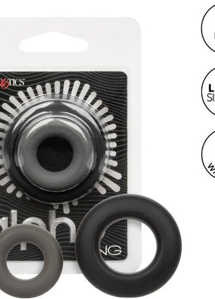 CALEXOTICS - ALPHA PROLONG SET MIT 2 RINGEN GRAU - Penisring ohne Vibration