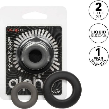 CALEXOTICS - ALPHA PROLONG SET MIT 2 RINGEN GRAU - Penisring ohne Vibration