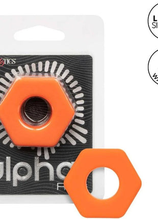 CALEXOTICS - ALPHA PROLONG SEXAGON RING ORANGE - Penisring ohne Vibration