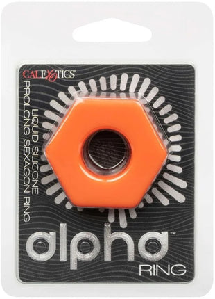 CALEXOTICS - ALPHA PROLONG SEXAGON RING ORANGE - Penisring ohne Vibration