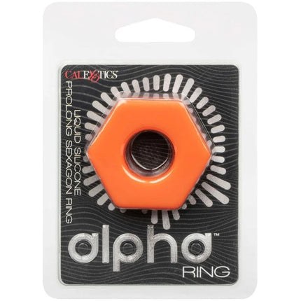 CALEXOTICS - ALPHA PROLONG SEXAGON RING ORANGE - Penisring ohne Vibration