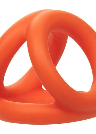 Bright orange silikonring calexotics alpha tri-ring mit glatter flexibler oberfläche und ineinandergreifendem design