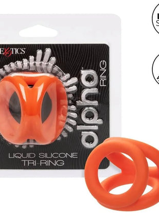 Hellorange flüssiges silikon tri-ring von calexotics für angenehme anwendung und sicheren halt