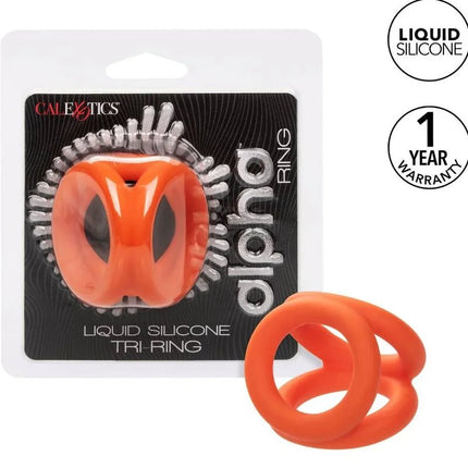 Hellorange flüssiges silikon tri-ring von calexotics für angenehme anwendung und sicheren halt