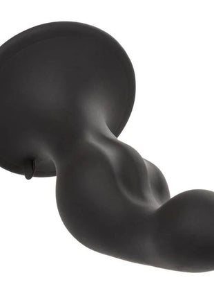 Schwarzer matte silikon anal plug mit gerundeter basis und strukturierter oberfläche aus calexotics anal ripple kit