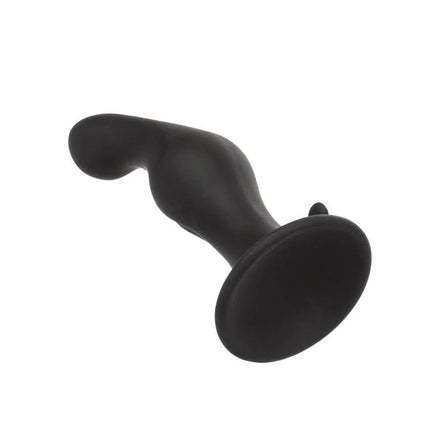 Schwarzer silikon analplug mit saugnapf-basis aus dem calexotics anal ripple kit