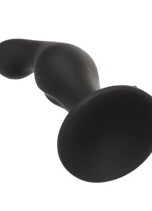 Schwarzer silikon analplug mit gerundeter, konischer form und abgeflachter basis aus calexotics anal ripple kit