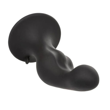 Schwarzer silikon-analplug mit abgerundetem kopf und strukturierter oberfläche aus calexotics anal ripple kit