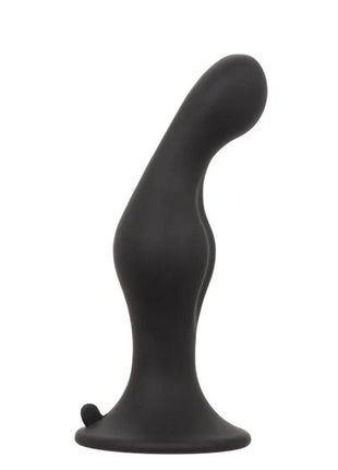Schwarzer silikon analplug mit gewölbtem spitz zulaufendem design und kleinem rundem knopfabdeckung von calexotics anal ripple kit