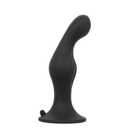 Schwarzer silikon analplug mit gewölbtem spitz zulaufendem design und kleinem rundem knopfabdeckung von calexotics anal ripple kit