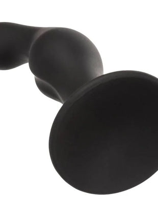 Schwarzer silikon-analplug mit abgerundetem, verbreitertem sockel und konischem griff aus dem calexotics anal ripple kit