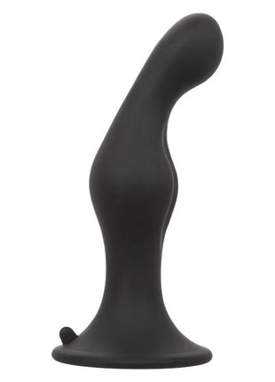 Schwarzer silikon analplug mit glattem, gebogenem design und abgerundetem spitzen von calexotics anal ripple kit