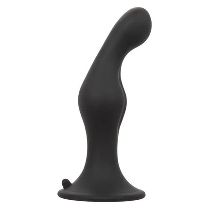Schwarzer silikon analplug mit glattem, gebogenem design und abgerundetem spitzen von calexotics anal ripple kit