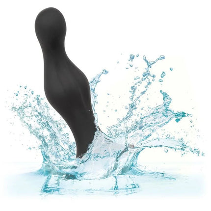 Schwarzer silikon analplug mit glattem, konischem design und abgerundetem kopf aus calexotics anal ripple kit
