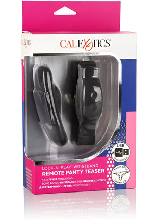 Calexotics armband-höschen-teaser in schwarz aus plastik mit fernbedienung und usb-ladeanschluss
