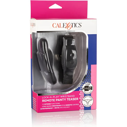 Calexotics armband-höschen-teaser in schwarz aus plastik mit fernbedienung und usb-ladeanschluss