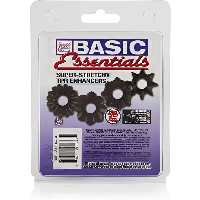 CALEXOTICS - BASIC ESSENTIALS 4ER-PACK - Penisring ohne Vibration