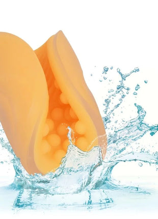 Calexotics beaded grip masturbator orange aus silikon mit strukturierter oberfläche und abgerundeten kanten