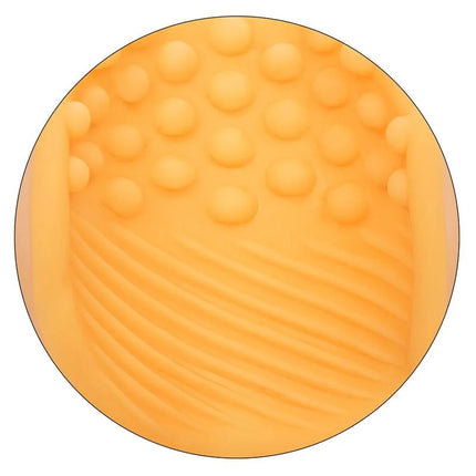 CaleXotics beaded grip masturbator orange aus silikon mit strukturierter oberfläche aus erhabenen punkten und wellenrippen
