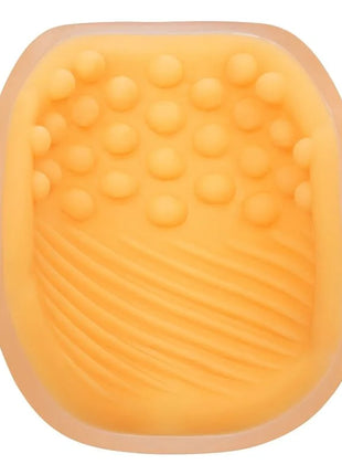 Calexotics beaded grip masturbator in bright orange silicone with rounded edges and textured surface for enhanced pleasure