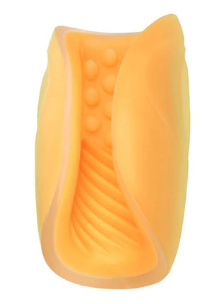 Calexotics beaded grip masturbator orange weicher silikonspielzeug mit strukturierter innenseite und erhabenen punkten und rippen