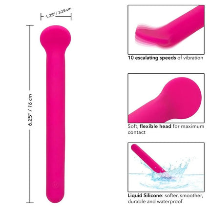 Ein vibrant pinkes clitorisstimulator adult toy von calexotics mit flexiblem kopf aus flüssigsilikon