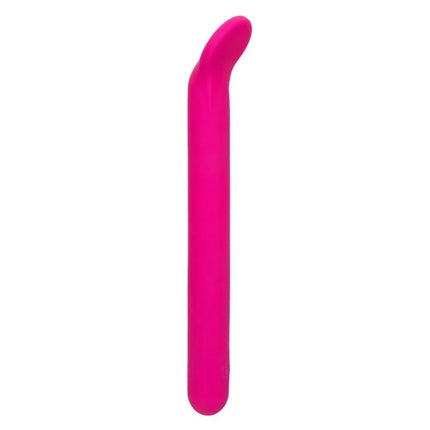 Ein elegantes, pinkfarbenes silikonspielzeug mit glattem, geschwungenem design von Calexotics Bliss Clitoriffic Rosa