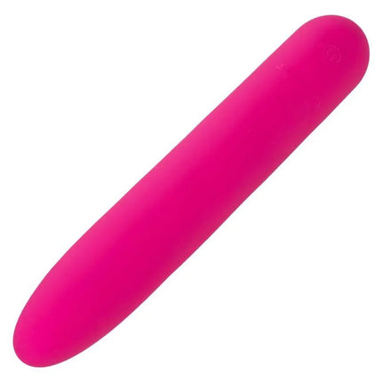 Ein elegantes, leuchtend pinkes silikonspielzeug mit glattem, rundlichem design von calexotics bliss vibe rosa