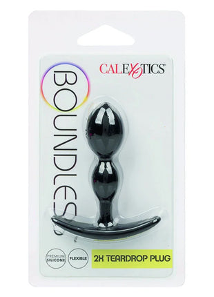 Schwarzer silikon 2k teardrop plug von CalExotics im Design Boundless 2X für besonderen komfort und sicherheit