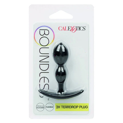 Schwarzer silikon 2k teardrop plug von CalExotics im Design Boundless 2X für besonderen komfort und sicherheit