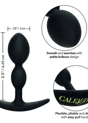 Calexotics boundless 2x teardrop plug schwarzer silikon analplug mit glattem nahtlosem bulbus und einfachem zuggriff