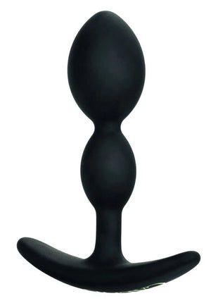 Schwarzer silikon-butt-plug calexotics boundless 2x teardrop mit gebogener basis und zwei abgerundeten segmenten