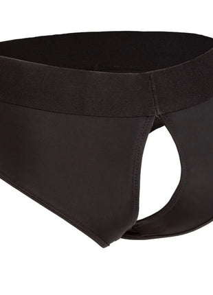 Calexotics boundless backless brief s/m schwarze herrenunterhose mit glattem elastischem stoff und bund, rückansicht