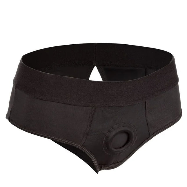 Calexotics boundless backless brief s m schwarze nahtlose slips mit rundem ausschnitt auf der vorderseite