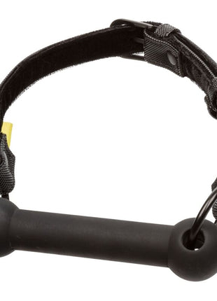 Kalexotics boundless bar gag schwarzer silikon- und stoffhalsband mit mittlerer stange