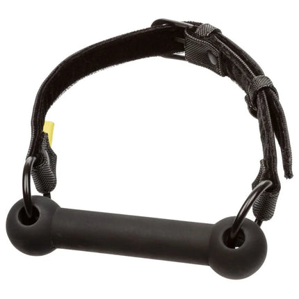 Kalexotics boundless bar gag schwarzer silikon- und stoffhalsband mit mittlerer stange