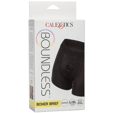 Schwarzer calexotics boundless boxer-brief mit zentralem rundem ausschnitt und harness-design in größe xxl/xxxl