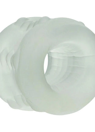 Translucent weißer silikonring mit strukturierten rillen am äußeren rand calexotics boundless bumper-stroker-ring