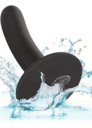 Schwarzer silikon analplug von calexotics boundless dildo 12 cm mit flacher kreisförmiger basis und glatten rundungen