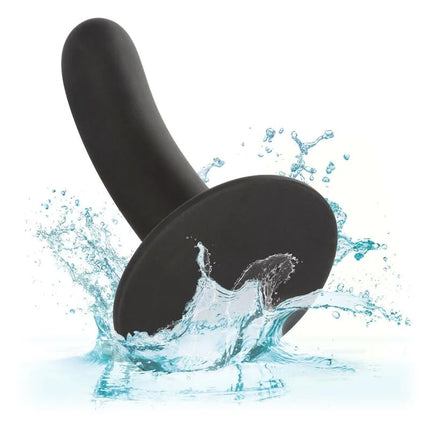 Schwarzer silikon analplug von calexotics boundless dildo 12 cm mit flacher kreisförmiger basis und glatten rundungen