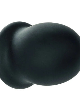 Schwarzer silikon analplug mit glattem abgerundetem design aus calexotics boundless ftm stroker reversible 5cm